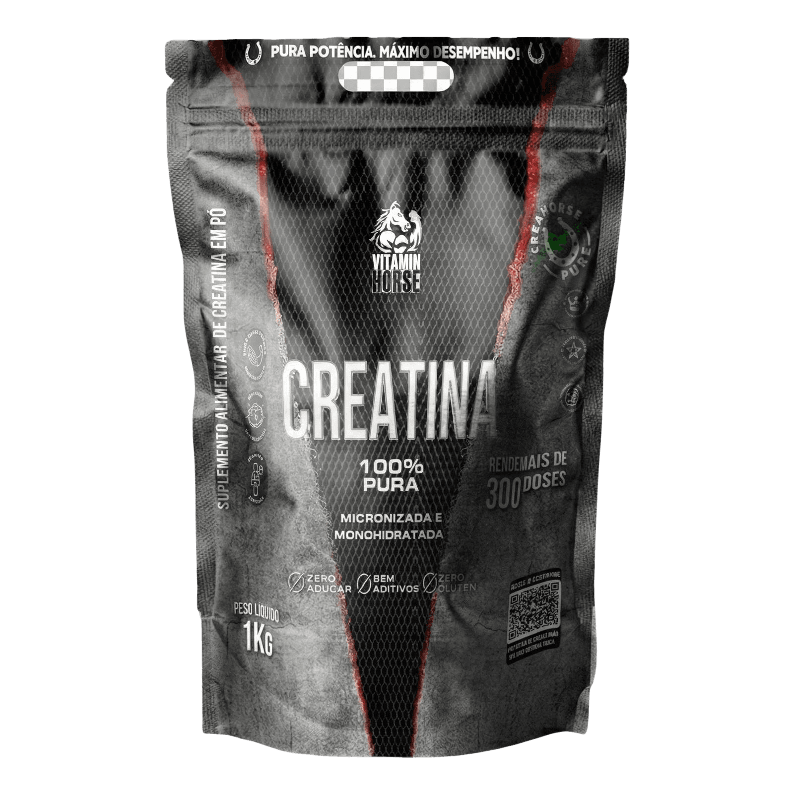 Creatina 1kg 100% Pura Vitamin Horse